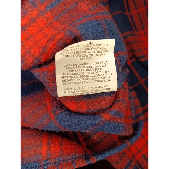 Mens Riders Lee Flannel Shirt Red XL Button Down Long Sleeve - Picture 6 of 6